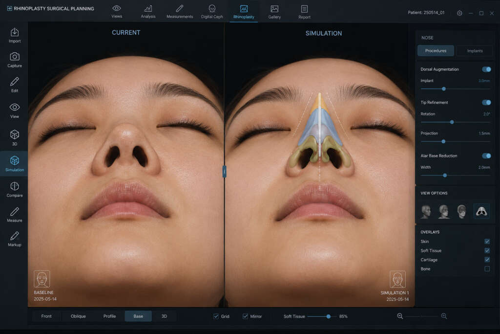 Rhinoplasty surgical planning Vancouver digital imaging.